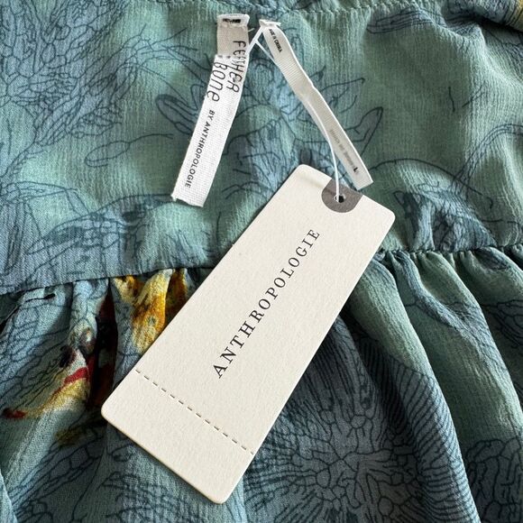 **BNWT Anthropologie Osuna feather Tunic maxi top L - Picture 8 of 10